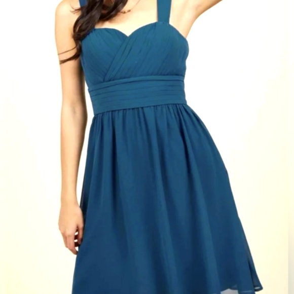 Modcloth Blue/teal flowy dress - Picture 1 of 12